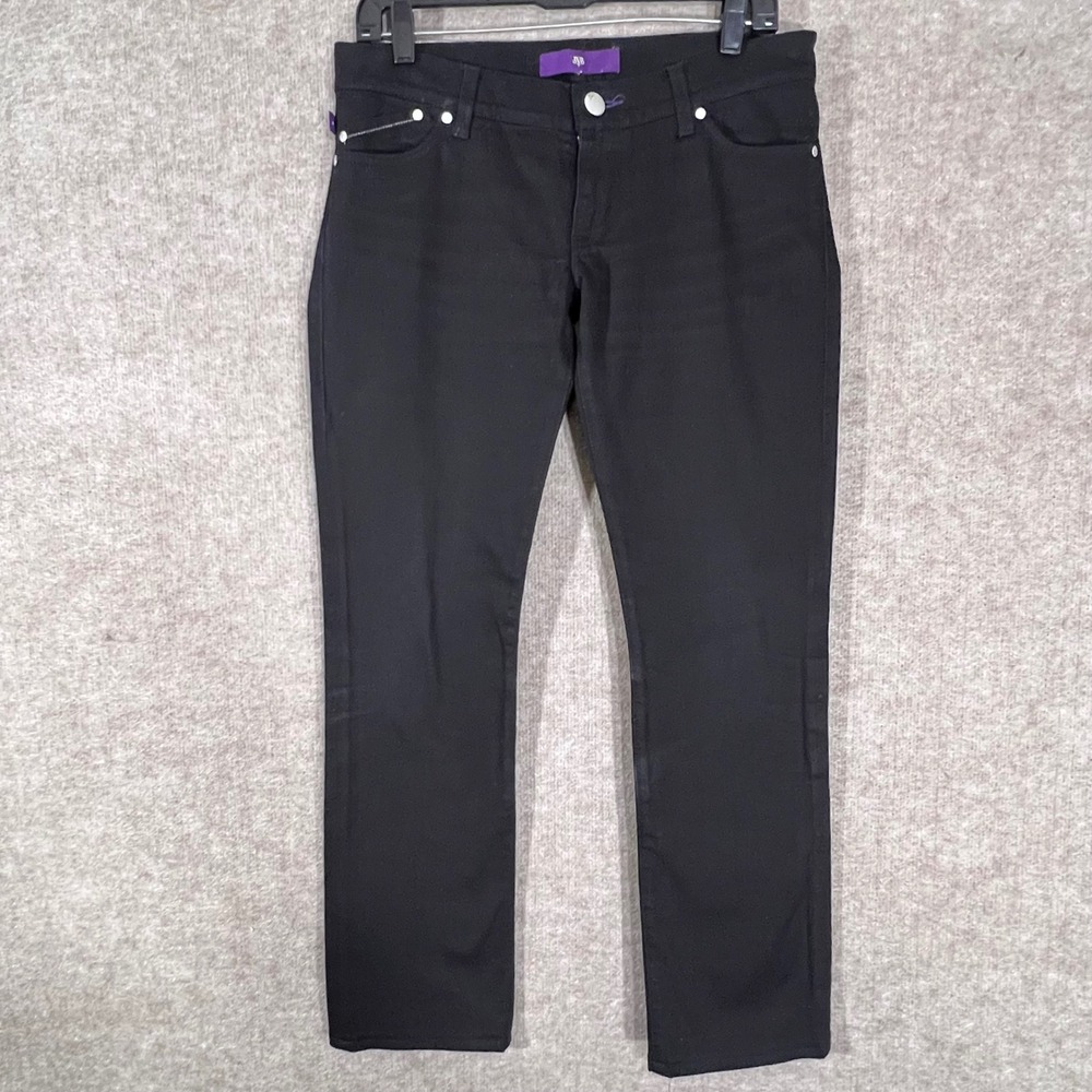 DENIM BY VICTORIA BECKHAM Black Cotton Blend Straight Leg Jeans Women Sz 28 READ - Picture 1 of 14